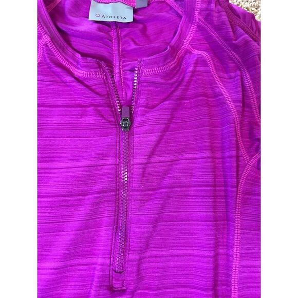 Athleta Women's XS Pink 1/4 Zip Long Sleeve Top Activewear - Picture 5 of 8